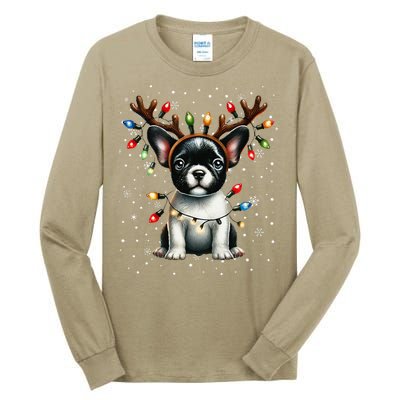 French Bulldog Santa Hat Christmas Pajamas Tall Long Sleeve T-Shirt