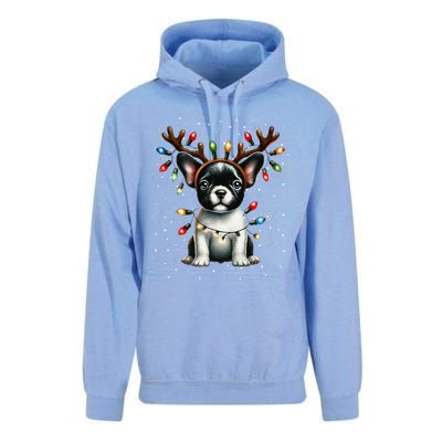 French Bulldog Santa Hat Christmas Pajamas Unisex Surf Hoodie