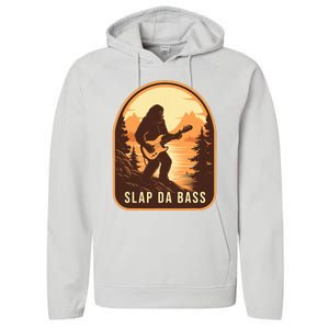 Funny Bigfoot Slap Da Bass Sasquatch Music Lover Bassist Performance Fleece Hoodie