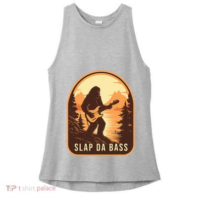 Funny Bigfoot Slap Da Bass Sasquatch Music Lover Bassist Ladies PosiCharge Tri-Blend Wicking Tank