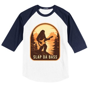 Funny Bigfoot Slap Da Bass Sasquatch Music Lover Bassist Baseball Sleeve Shirt