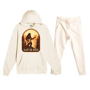 Funny Bigfoot Slap Da Bass Sasquatch Music Lover Bassist Premium Hooded Sweatsuit Set