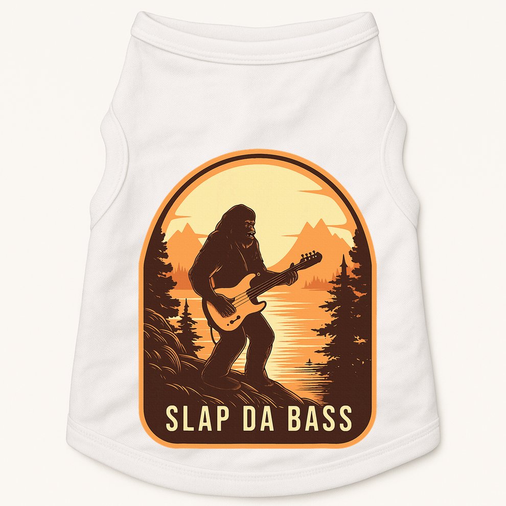 Funny Bigfoot Slap Da Bass Sasquatch Music Lover Bassist Doggie Tank