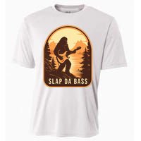 Funny Bigfoot Slap Da Bass Sasquatch Music Lover Bassist Cooling Performance Crew T-Shirt