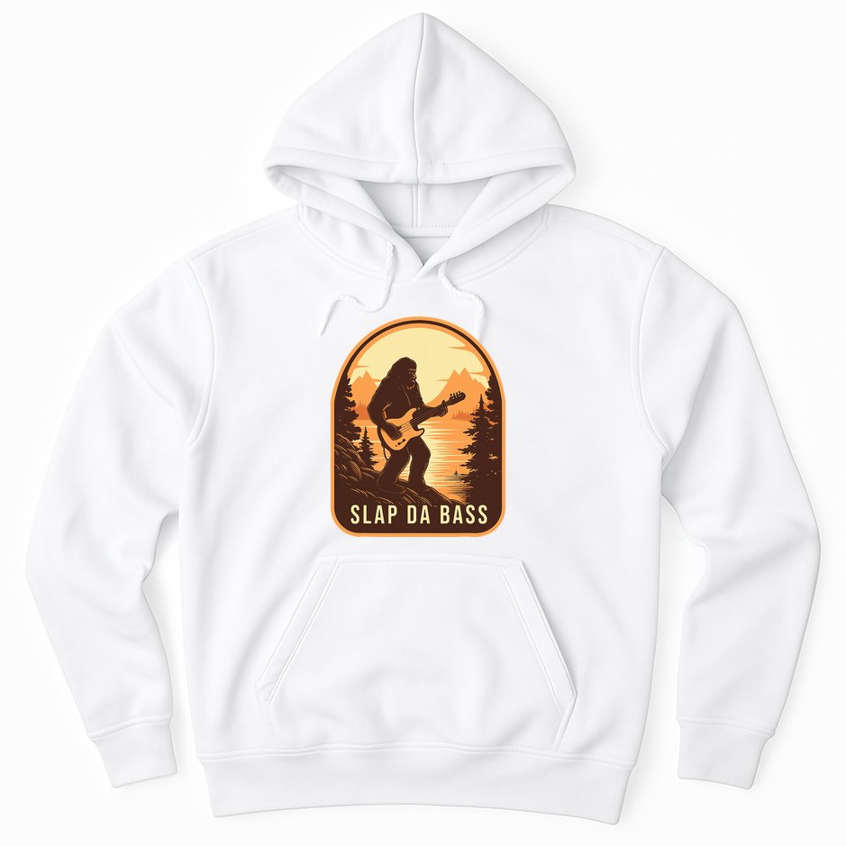 Funny Bigfoot Slap Da Bass Sasquatch Music Lover Bassist Hoodie