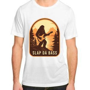 Funny Bigfoot Slap Da Bass Sasquatch Music Lover Bassist Adult ChromaSoft Performance T-Shirt