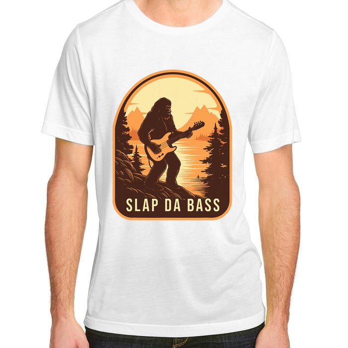 Funny Bigfoot Slap Da Bass Sasquatch Music Lover Bassist Adult ChromaSoft Performance T-Shirt