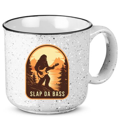 Funny Bigfoot Slap Da Bass Sasquatch Music Lover Bassist 15oz Campfire Ceramic Mug