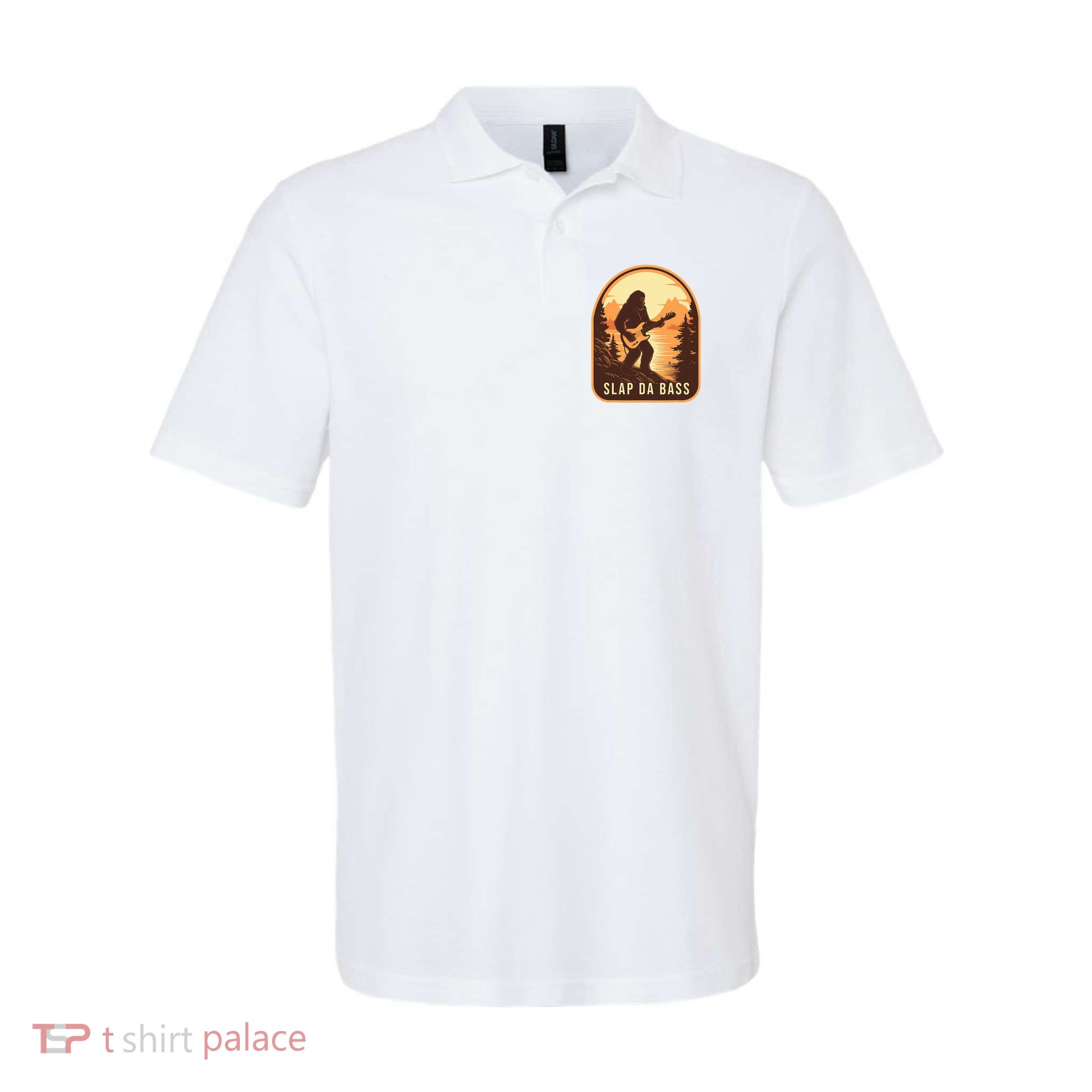 Funny Bigfoot Slap Da Bass Sasquatch Music Lover Bassist Polo