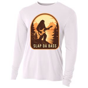 Funny Bigfoot Slap Da Bass Sasquatch Music Lover Bassist Cooling Performance Long Sleeve Crew