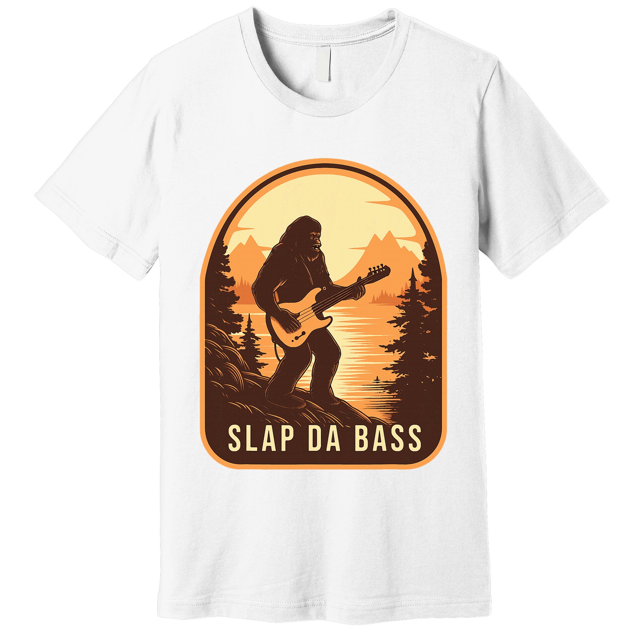 Funny Bigfoot Slap Da Bass Sasquatch Music Lover Bassist Premium T-Shirt