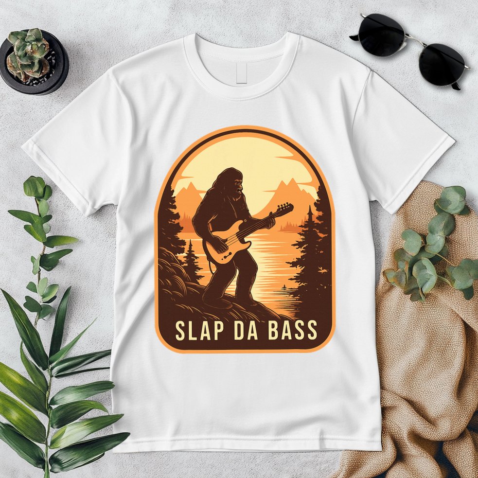 Funny Bigfoot Slap Da Bass Sasquatch Music Lover Bassist Premium T-Shirt