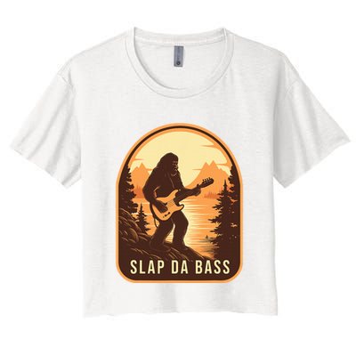 Funny Bigfoot Slap Da Bass Sasquatch Music Lover Bassist Crop Top