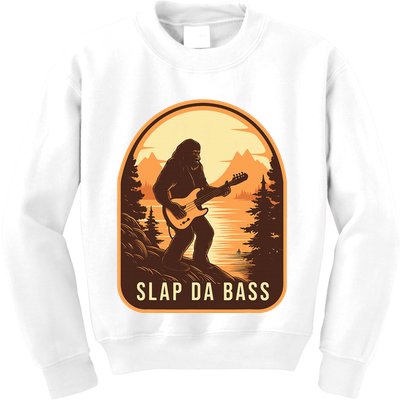Funny Bigfoot Slap Da Bass Sasquatch Music Lover Bassist Kids Sweatshirt