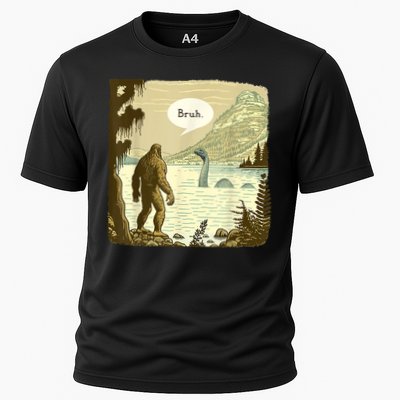 Funny Bigfoot Sasquatch Loch Ness Monster Introvert Bruh Performance Shirt