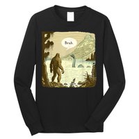 Funny Bigfoot Sasquatch Loch Ness Monster Introvert Bruh Long Sleeve Shirt