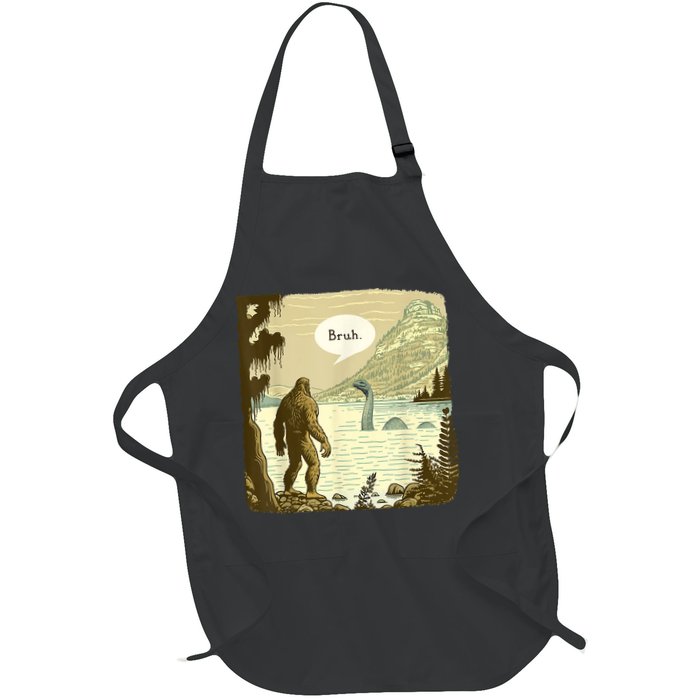 Funny Bigfoot Sasquatch Loch Ness Monster Introvert Bruh Apron