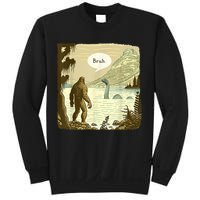 Funny Bigfoot Sasquatch Loch Ness Monster Introvert Bruh Sweatshirt