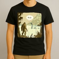 Funny Bigfoot Sasquatch Loch Ness Monster Introvert Bruh T-Shirt