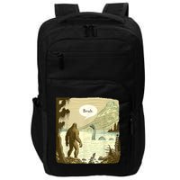 Funny Bigfoot Sasquatch Loch Ness Monster Introvert Bruh Impact Tech Backpack