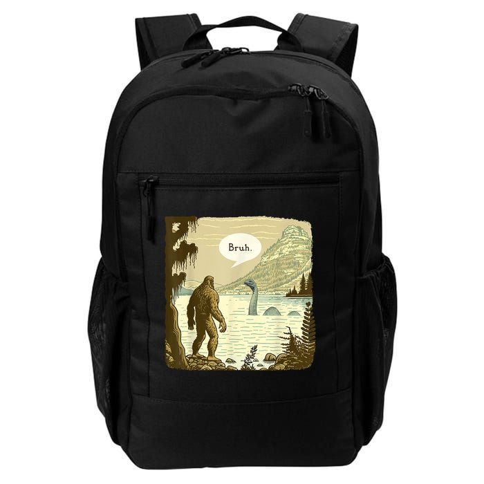Funny Bigfoot Sasquatch Loch Ness Monster Introvert Bruh Backpack