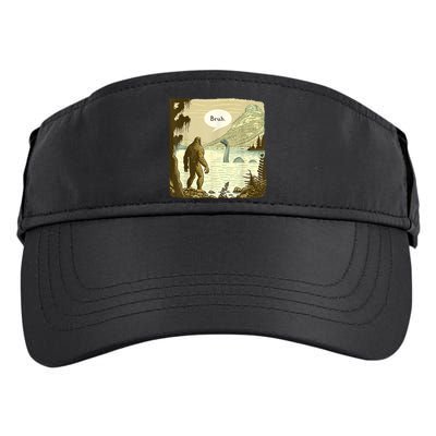 Funny Bigfoot Sasquatch Loch Ness Monster Introvert Bruh Adult Drive Performance Visor