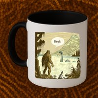 Funny Bigfoot Sasquatch Loch Ness Monster Introvert Bruh Mug