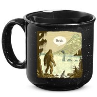 Funny Bigfoot Sasquatch Loch Ness Monster Introvert Bruh 15oz Campfire Ceramic Mug