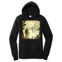 Funny Bigfoot Sasquatch Loch Ness Monster Introvert Bruh Women's Pullover Hoodie