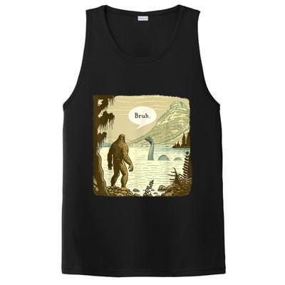Funny Bigfoot Sasquatch Loch Ness Monster Introvert Bruh PosiCharge Competitor Tank