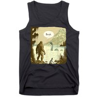 Funny Bigfoot Sasquatch Loch Ness Monster Introvert Bruh Tank Top