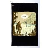 Funny Bigfoot Sasquatch Loch Ness Monster Introvert Bruh Golf Towel