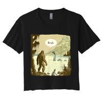 Funny Bigfoot Sasquatch Loch Ness Monster Introvert Bruh Crop Top