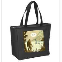 Funny Bigfoot Sasquatch Loch Ness Monster Introvert Bruh Zip Tote Bag