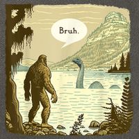 Funny Bigfoot Sasquatch Loch Ness Monster Introvert Bruh Cotton Canvas Backpack