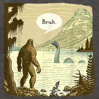 Funny Bigfoot Sasquatch Loch Ness Monster Introvert Bruh Vector Backpack