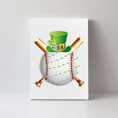 Funny Baseball St Patricks Day 2024 Ball Leprechaun Catcher Meaningful Gift Canvas