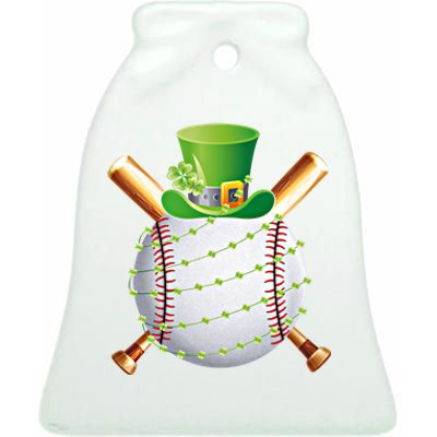 Funny Baseball St Patricks Day 2024 Ball Leprechaun Catcher Meaningful Gift Ceramic Bell Ornament