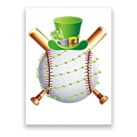 Funny Baseball St Patricks Day 2024 Ball Leprechaun Catcher Meaningful Gift Poster