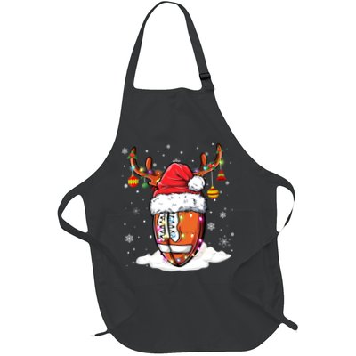 Football Ball Santa Hat Reindeer Christmas Lights Boys Mens Apron