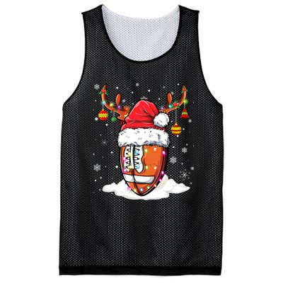 Football Ball Santa Hat Reindeer Christmas Lights Boys Mens Mesh Reversible Basketball Jersey Tank