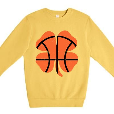 Funny Basketball Shamrock Happy St Patricks Day Cool Gift Premium Crewneck Sweatshirt