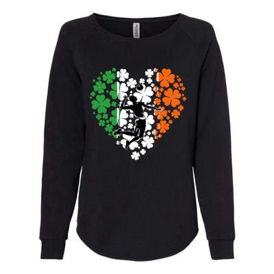 Funny Basketball Shamrock St Patrick's Day Ireland Flag Gift Womens California Wash Sweatshirt