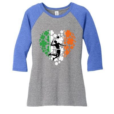 Funny Basketball Shamrock St Patrick's Day Ireland Flag Gift Women's Tri-Blend 3/4-Sleeve Raglan Shirt