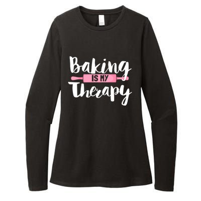 Funny Baker Saying I Baking Is My Therapy Funny Gift Womens CVC Long Sleeve Shirt