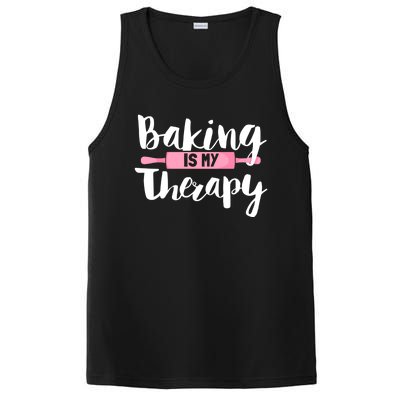 Funny Baker Saying I Baking Is My Therapy Funny Gift PosiCharge Competitor Tank