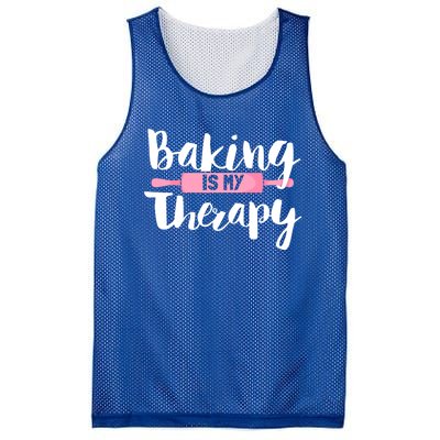 Funny Baker Saying I Baking Is My Therapy Funny Gift Mesh Reversible Basketball Jersey Tank