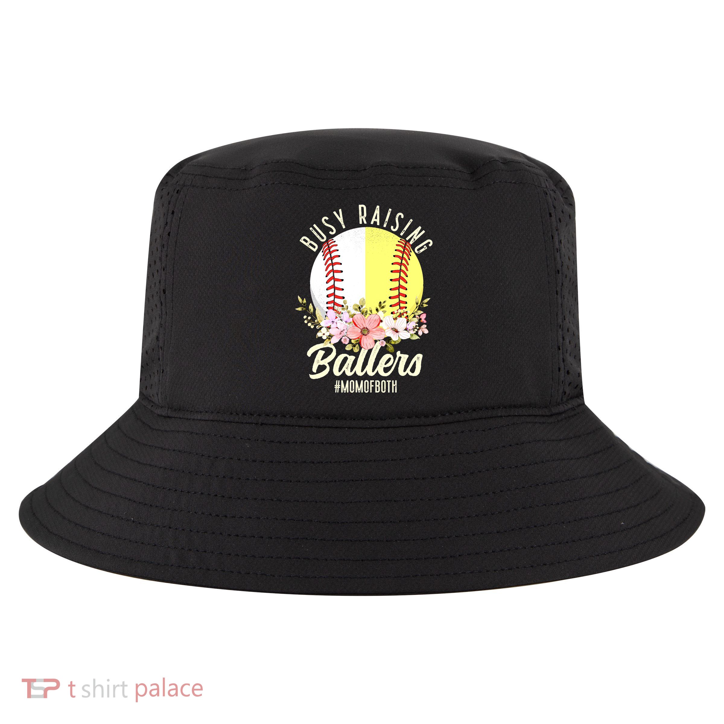 Funny Baseball Softball Mom Of Both Busy Raising Ballers Cool Comfort Performance Bucket Hat