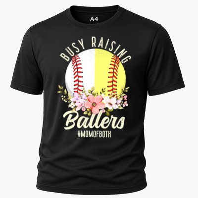 Funny Baseball Softball Mom Of Both Busy Raising Ballers Performance Shirt