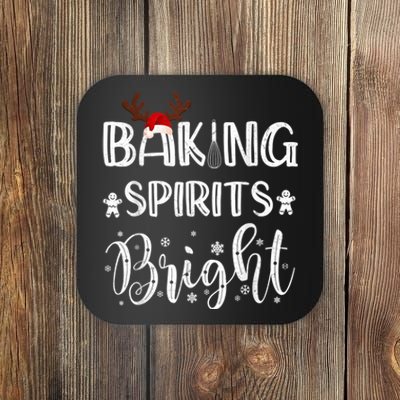 Funny Baking Spirits Bright Christmas Coaster